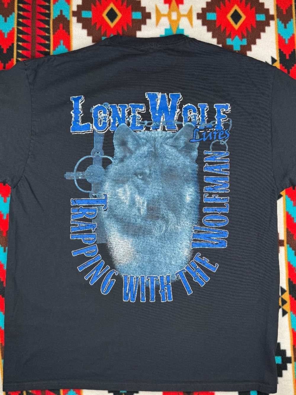 Lone Wolf Lures Wolf Graphic T Shirt Black Fishing Outdoor Trapping With The Wol